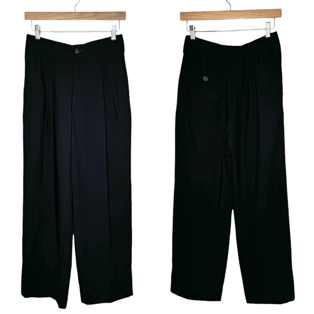 Issey Miyaki | Vintage High Waist Pleated Trousers Wool/Cupro Black Medium